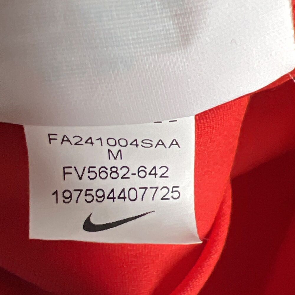 Nike x Jacquemus Red Short Sleeve Mini Body Con Dress Size Medium White Piping - Picture 14 of 14